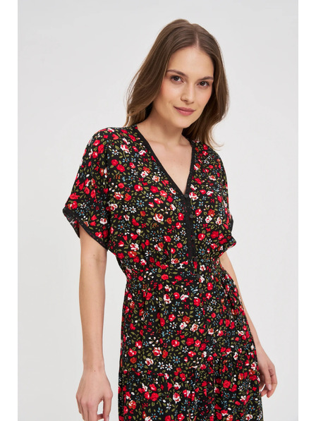 Moodo Дамски рокли Moodo червено-черни