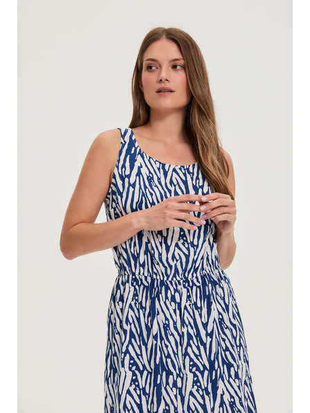Moodo Дамска рокля Moodo синьо-бяла