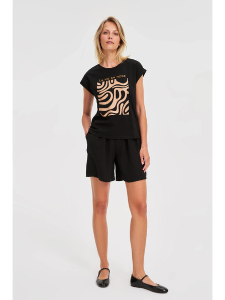 Moodo Дамска тениска Moodo – черна