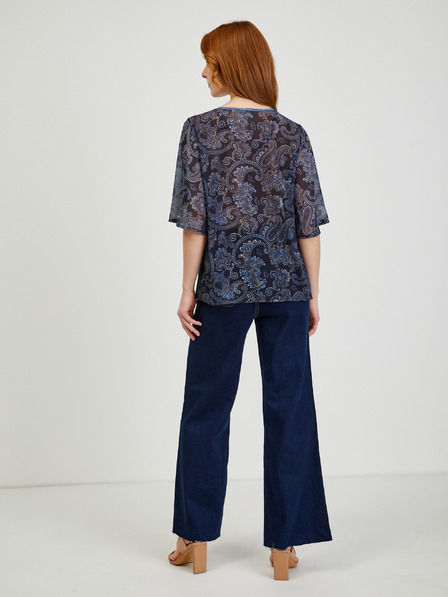 Orsay Тъмносиня дамска блуза с десен ORSAY