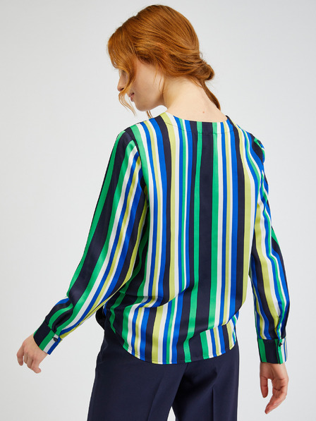 Orsay Синьо-зелена дамска сатенена блуза на райеORSAY