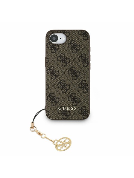Guess Guess 4G Charm Заден капак за iPhone 16e Tone on Tone Кафяв