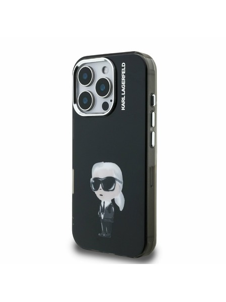 Karl Lagerfeld Karl Lagerfeld IML Aquarelle Karl Заден Кейс за iPhone 16 Pro Max Черен