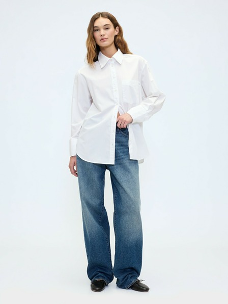 GAP Oversize поплинова риза с лого Big Shirt GAP