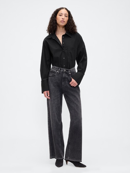 GAP Oversize поплинова риза с лого Big Shirt GAP
