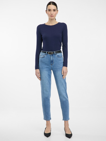 Orsay Тъмносиня дамска блуза с дълъг ръкав ORSAY