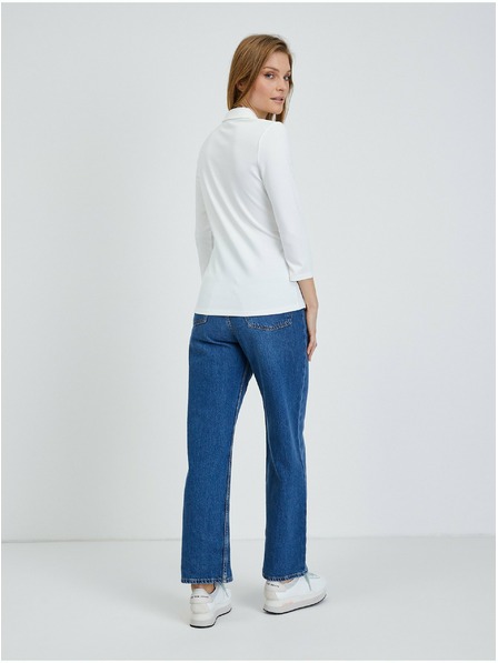 Orsay Кремава тениска с три четвърти ръкав ORSAY