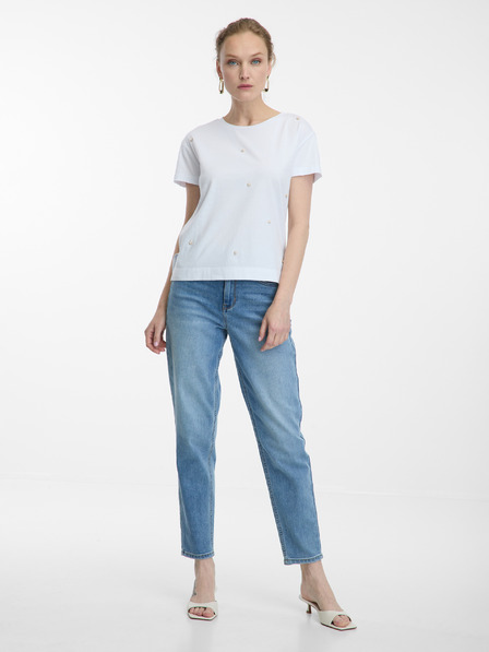 Orsay Бяла дамска тениска с апликация ORSAY