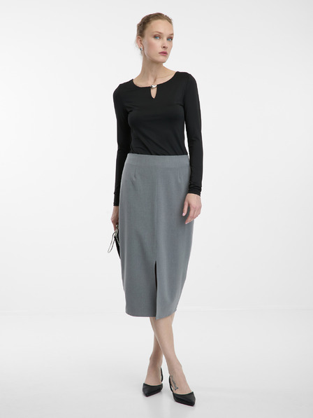 Orsay Черен дамски топ с дълъг ръкав ORSAY