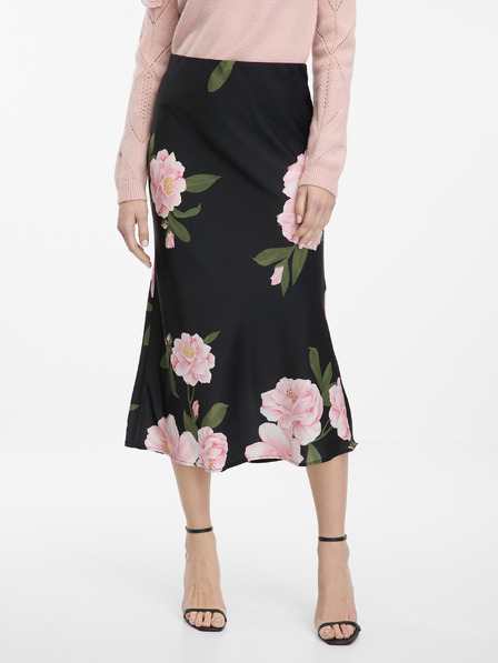 Orsay Черна дамска миди пола с флорален десен ORSAY