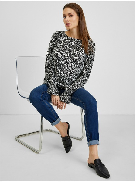 Orsay Бяло-черна дамска блуза с десен ORSAY