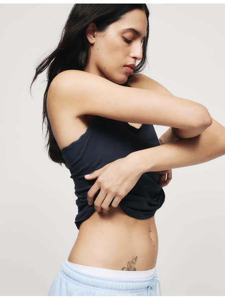 Marks & Spencer Тилко с дантелена finishing и висок дял памук, 3 бр. Marks & Spencer морско синьо