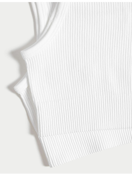 Marks & Spencer Безшевни скъсени топове с ръб и кръгло деколте (6–16 години), 2 бр. Marks & Spencer бяла