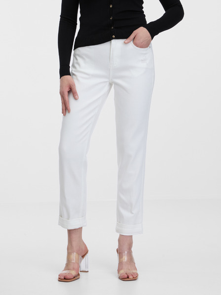 Orsay Бели дамски къси boyfriend дънки ORSAY