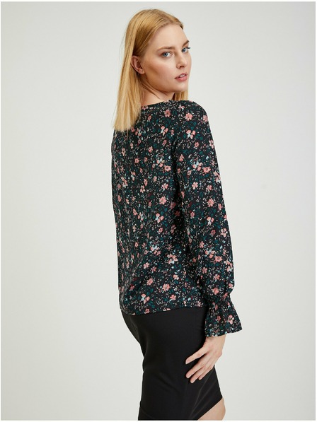 Orsay Черна дамска блуза на цветя ORSAY