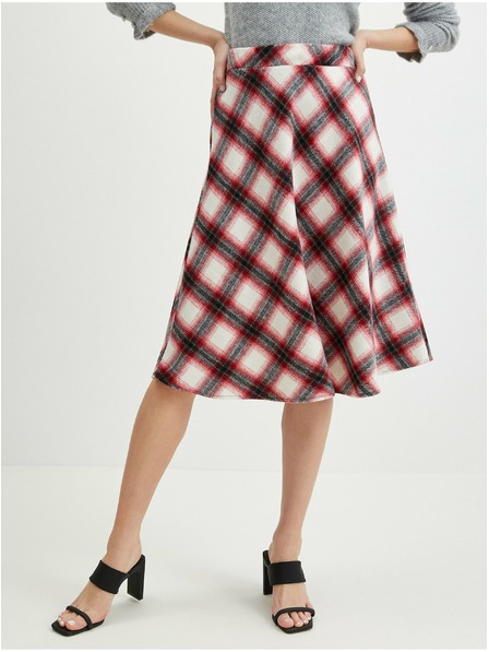 Orsay Червена дамска пола на каре ORSAY