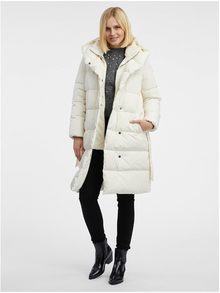 Orsay Кремаво дамско пухено палто ORSAY