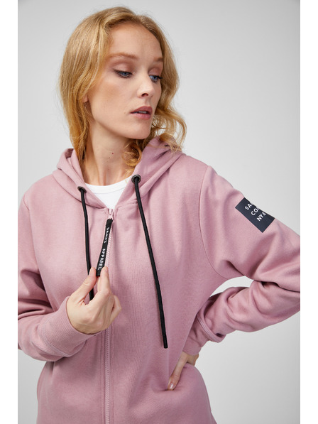 Sam 73 Староророзов дамски суитшърт с цип и качулка SAM 73 Drusilia