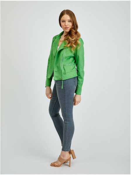 Orsay Зелено дамско яке с изкуствена кожа от велур ORSAY