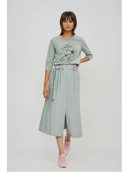 Moodo Блуза с флорален принт в маслинено Moodo