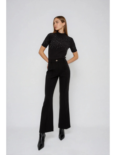 Moodo Черна тениска с къс ръкав Moodo