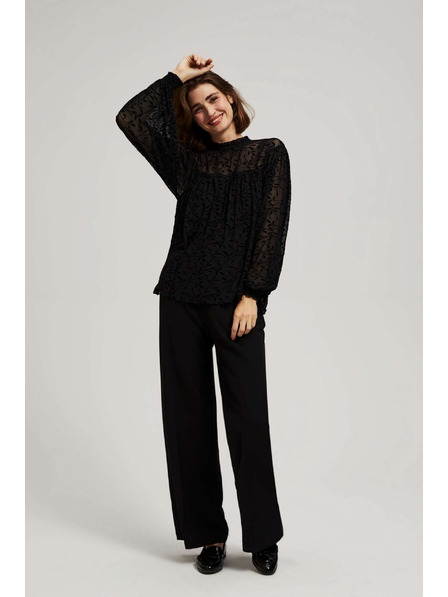 Moodo Черна блуза с накъсани ръкави Moodo