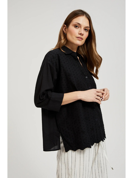 Moodo Черна oversize копченна риза Moodo
