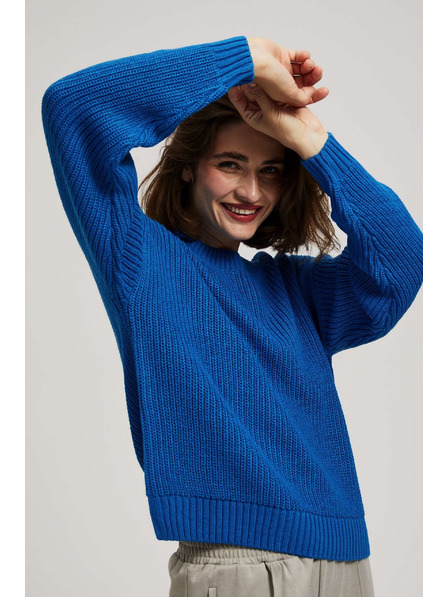 Moodo Азурен суитшърт с кръгло деколте Moodo