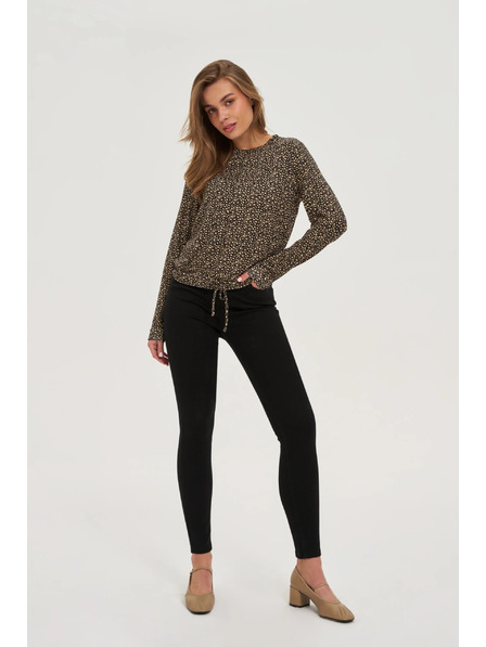 Moodo Суитшърт с фин принт бежов Moodo