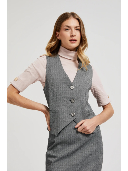 Moodo Елегантен елек в сиво със сребристи копчета Moodo