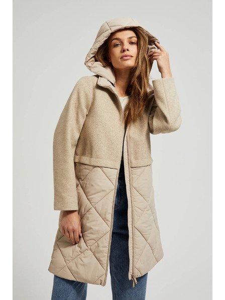 Moodo Яке с отделяща се качулка в бежово Moodo