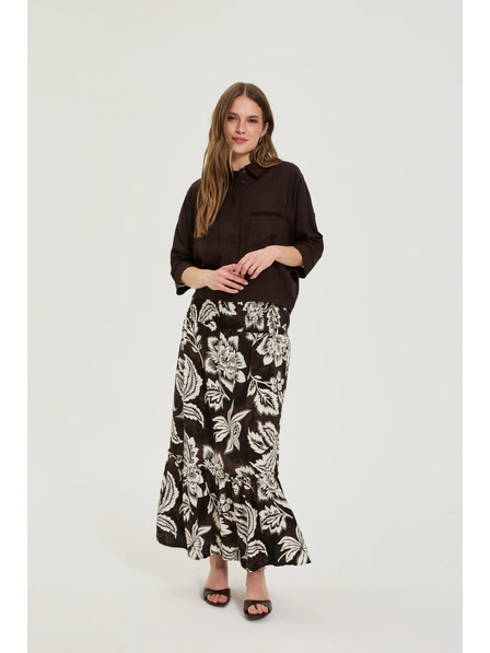 Moodo Brown floral skirt Moodo
