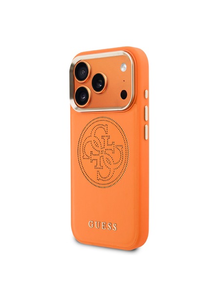 Guess Guess PU Perforated 4G Logo MagSafe Заден калъф за iPhone 17 Pro Max Orange