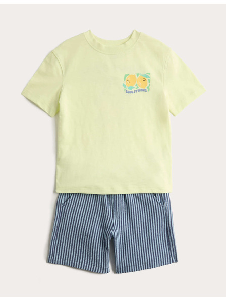 Marks & Spencer 2-дялен комплект тениска и шорти от чистo памук (2–8 години) Marks & Spencer жълт