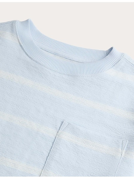 Marks & Spencer Райета тениска с текстура, от чист памук (2–8 години) Marks & Spencer синя