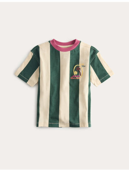 Marks & Spencer Райета тениска с графика, от чист памук (2–8 години) Marks & Spencer зелена