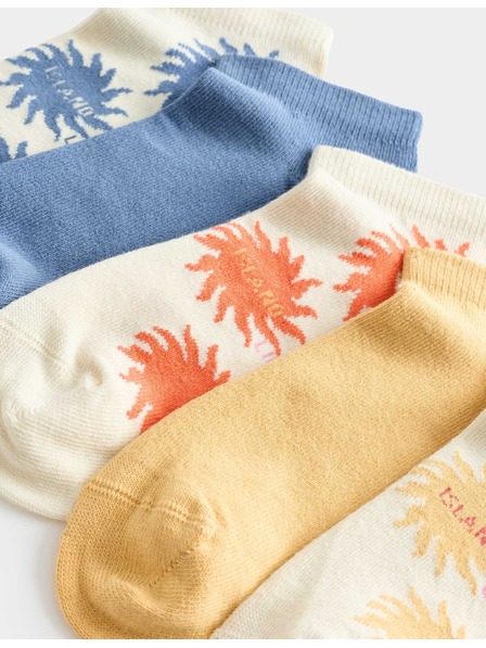 Marks & Spencer Къси чорапи Trainer Liners™ с високо съдържание на памук, 5 чифта в опаковка (6 малко – 7 голямо) Marks & Spencer крем