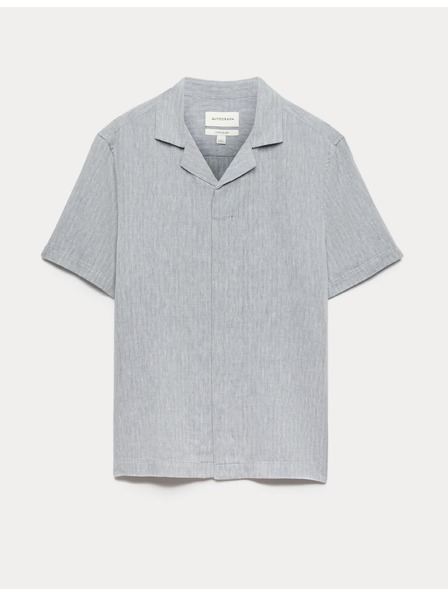 Marks & Spencer Ризи от лнена смес с къс ръкав Marks & Spencer син