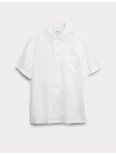Marks & Spencer Риза от чист лен Marks & Spencer бяла