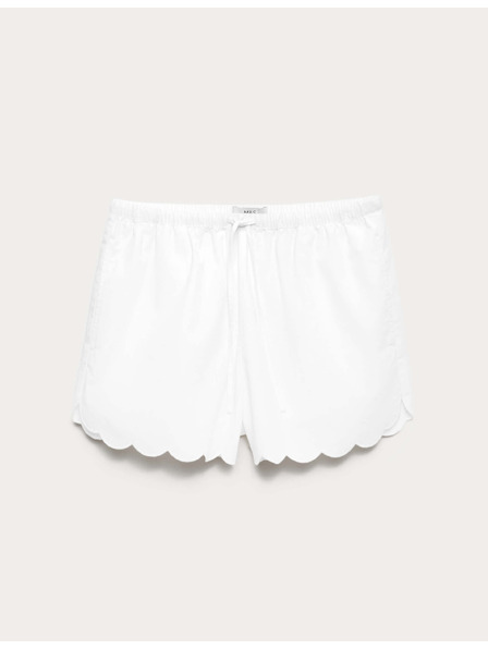 Marks & Spencer Шорти с набор ръб от чист памук Marks & Spencer бял