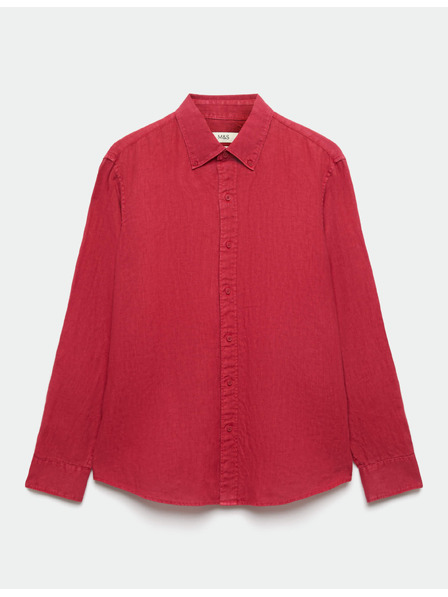 Marks & Spencer Риза от чист лен Marks & Spencer червена
