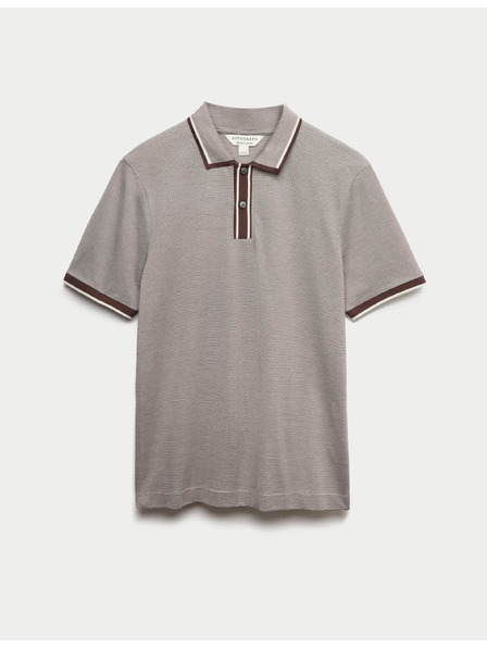 Marks & Spencer Жакардна поло риза от чист памук Marks & Spencer кафява