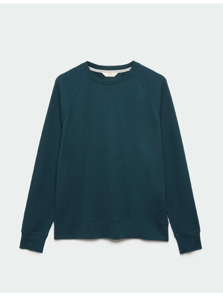 Marks & Spencer Домашен суитшърт от чист памук с вафлена текстура Marks & Spencer синьо