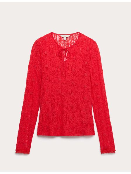 Marks & Spencer Дантелен топ с връзка около врата Marks & Spencer червена
