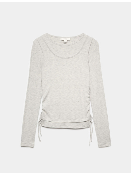 Marks & Spencer Двуслоен драпиран топ със завязване отстранично Marks & Spencer сива