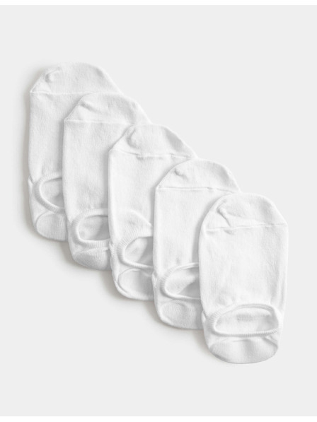 Marks & Spencer Къси чорапи Trainer Liners™ с технология Cool & Fresh™, 5 чифта в опаковка Marks & Spencer бяло
