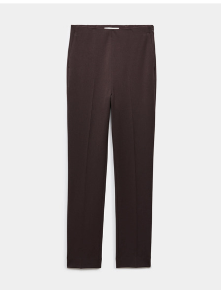 Marks & Spencer Панталони тесен крой с преди плисе Marks & Spencer кафяв