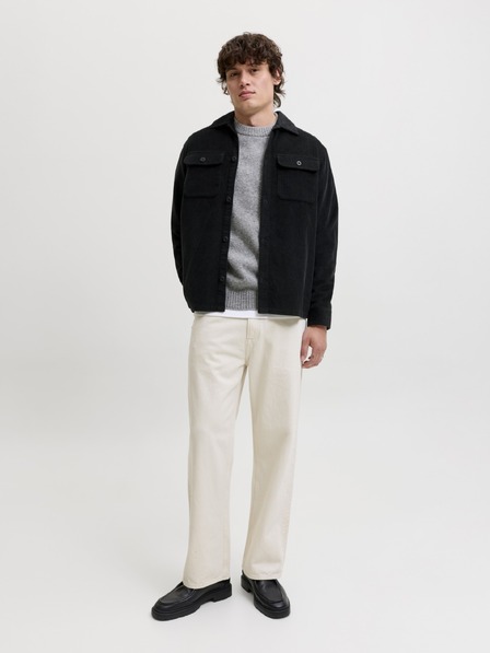 Jack & Jones Велветна риза черна