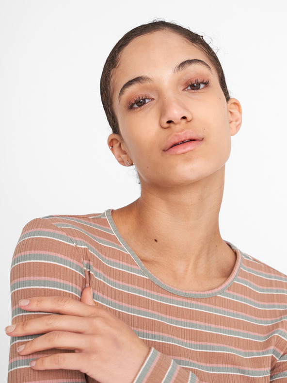 Noisy May Кафява тениска на райета Noisy May Stevie