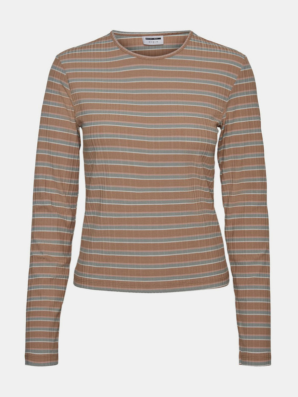 Noisy May Кафява тениска на райета Noisy May Stevie